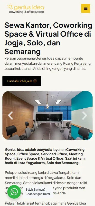 Tampilan mobile Genius Idea