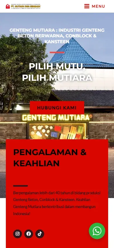 Tampilan mobile Genteng Mutiara